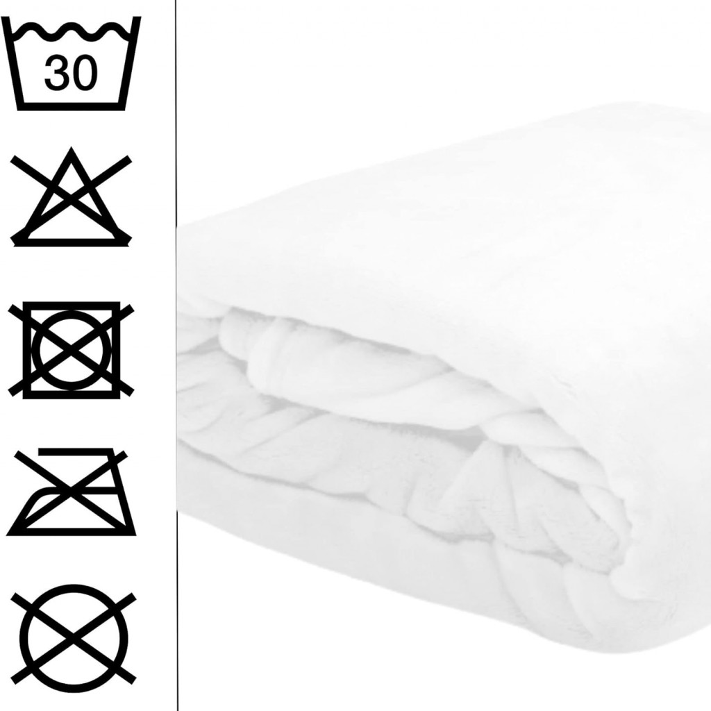 Plaid Doudou Stof Lovely Casa Polaire Doux 180x220 cm Blanc