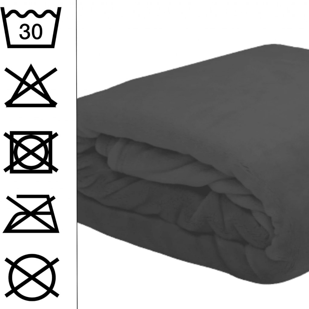 Plaid Doudou Stof Lovely Casa Polaire Doux 180x220 cm Noir