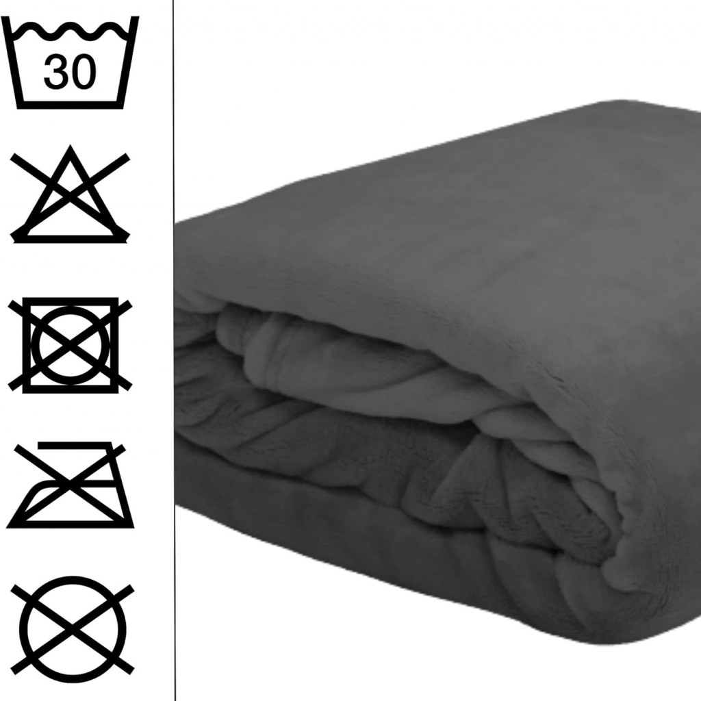 Plaid Doudou Stof Lovely Casa Polaire Doux 220x240 cm Anthracite