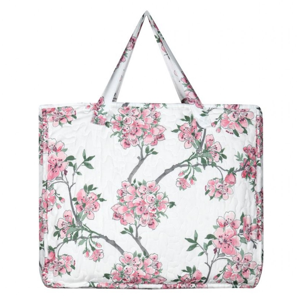 Lovely Casa Stof Couvre lit Boutis avec 2 Taies 220 x 240 cm Atami Fleurs de Cerisiers