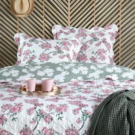 Lovely Casa Stof Couvre lit Boutis Fleurs de Cerisiers