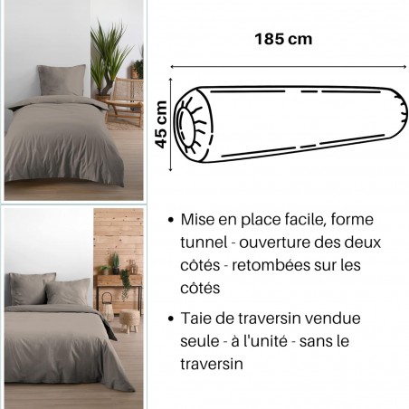 Taie de Traversin 45 x 185 cm