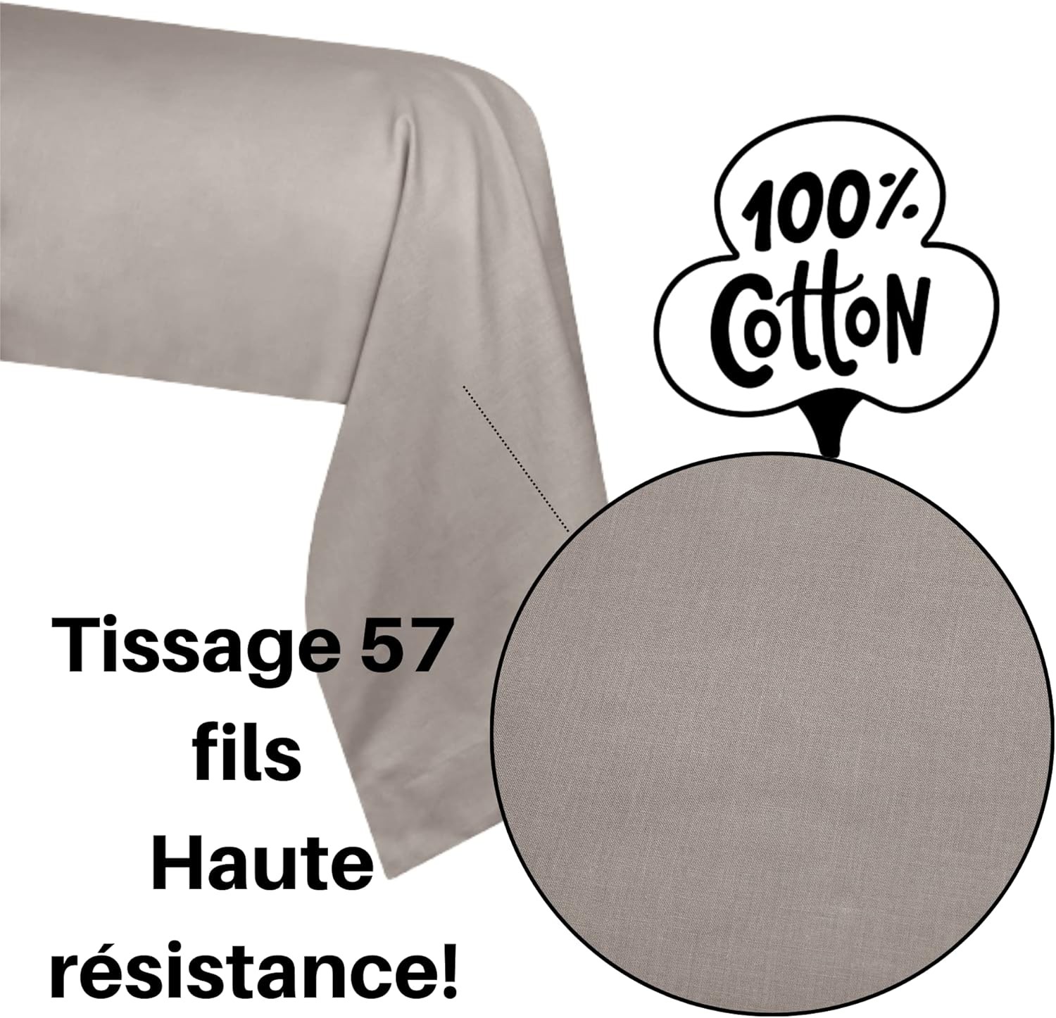 Stof - Taie de Traversin 45 x 185 cm Eden Coton Lin