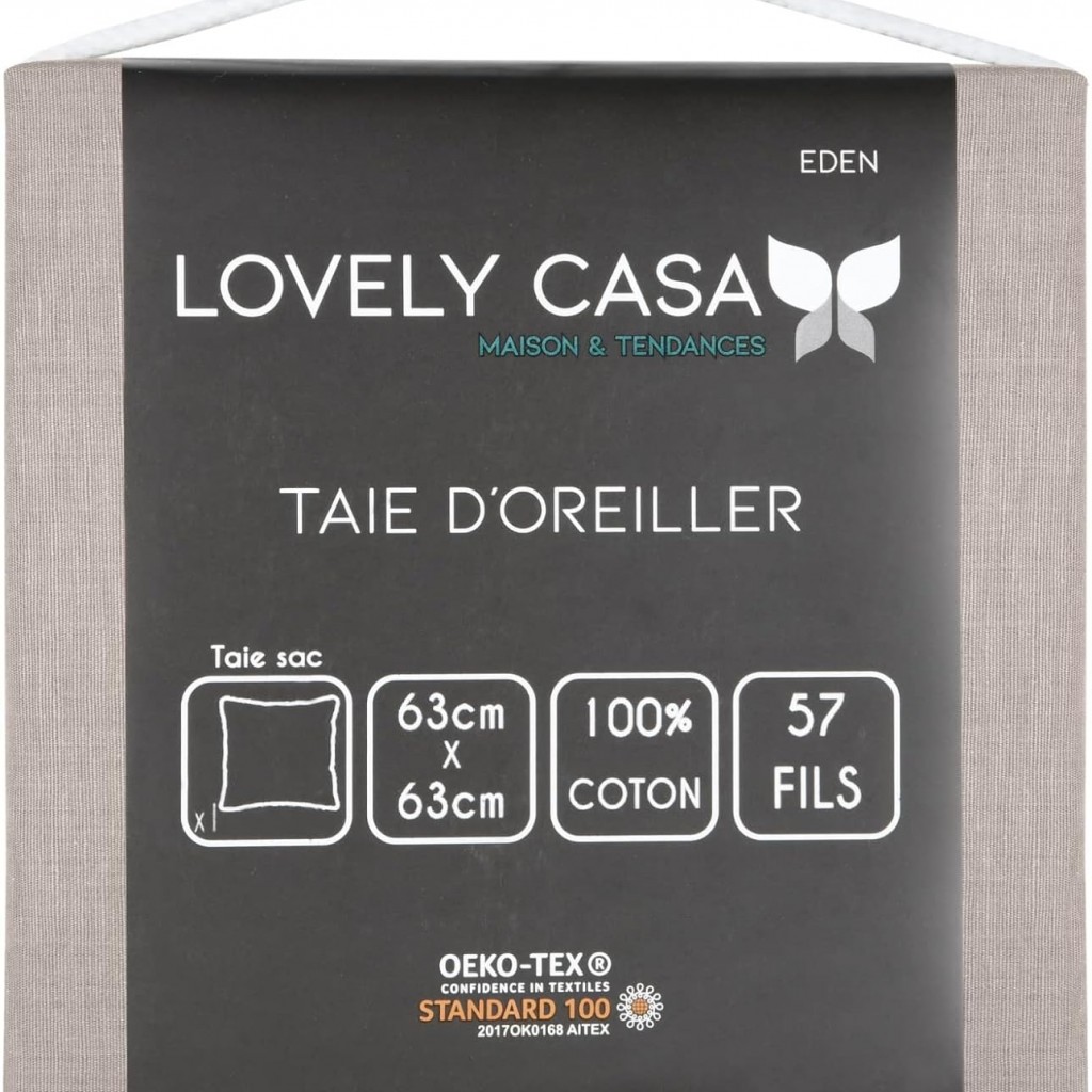 Taie d'Oreiller Sac 63x63 cm Stof Eden Coton Lin