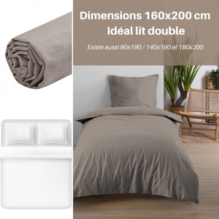 Drap Housse Stof 160 x 200 cm bonnet 30cm 57 Fils