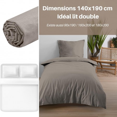 Drap Housse Stof 140 x 190 cm bonnet 30cm 57 Fils Coton