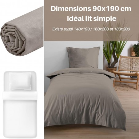 Drap Housse Stof 90 x 190 cm bonnet 30cm 57 Fils Coton