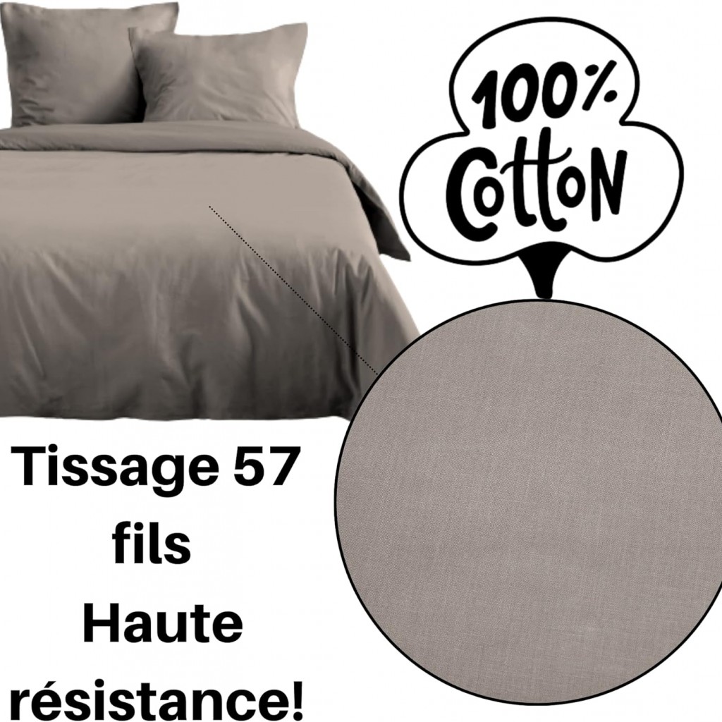 Drap Plat Stof 180 x 290 cm 57 Fils Coton Eden Lin