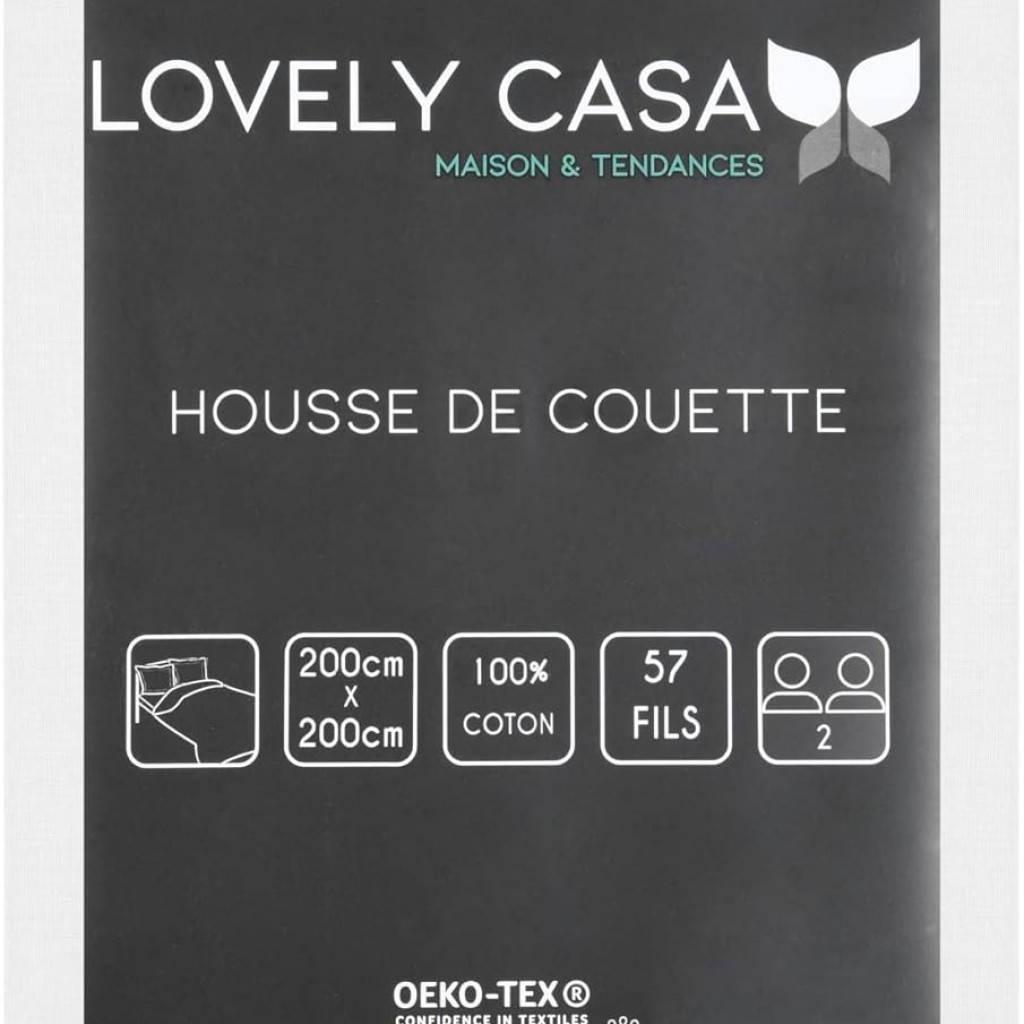 Housse de Couette Stof 200 x 200 cm 57 Fils Coton Eden Blanc