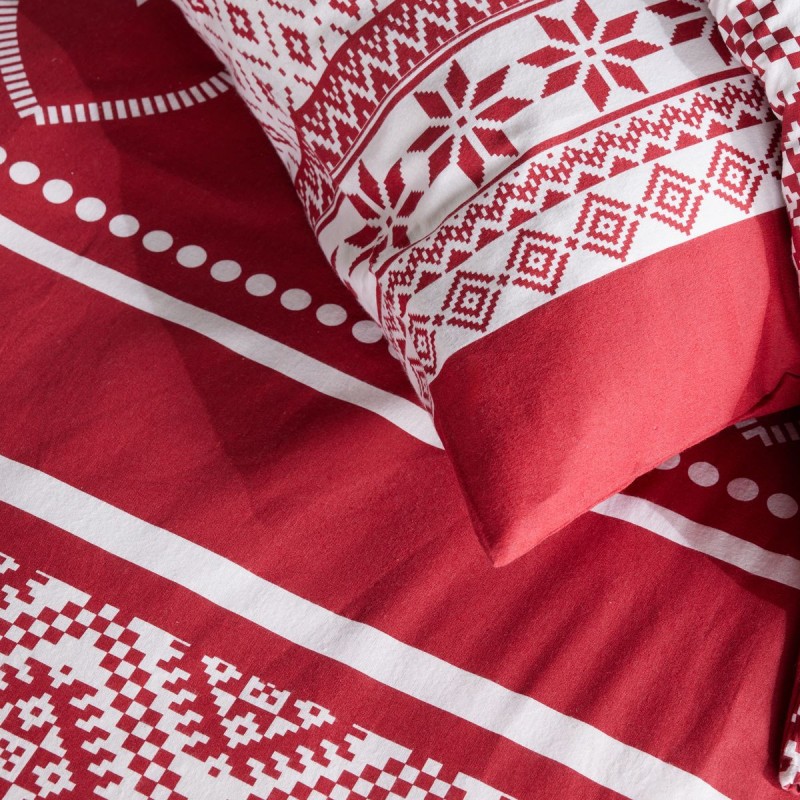 Parure Housse de Couette 260x240 cm Flanelle Today 2.21 Coeur Rouge
