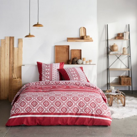 Parure Housse de Couette 260x240 cm Flanelle Today 2.21 Coeur Rouge