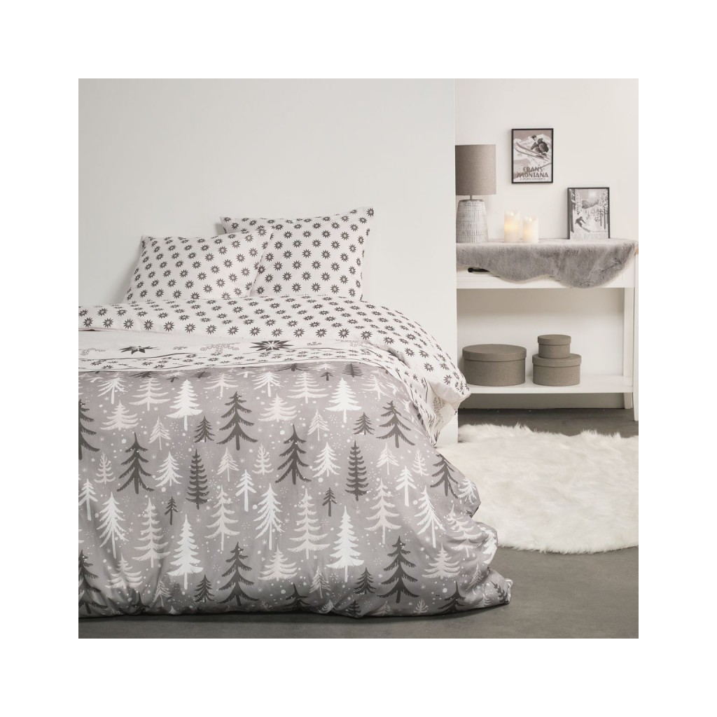 Parure Housse de Couette 240x220 cm Flanelle Today 2.13 Sapin