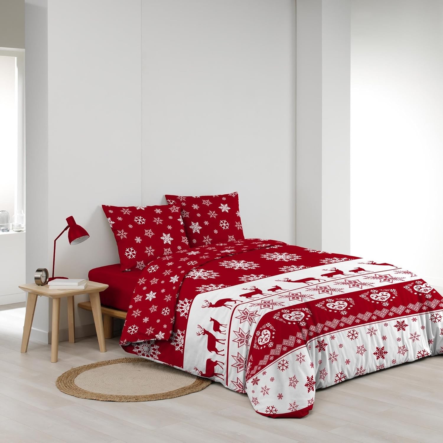 Parure Housse de Couette 240 x 220 cm Douceur d'Intérieur Flanelle Floconette Parure Housse de Couette 240 x 220 cm Douceur d'Intérieur Flanelle Floconette