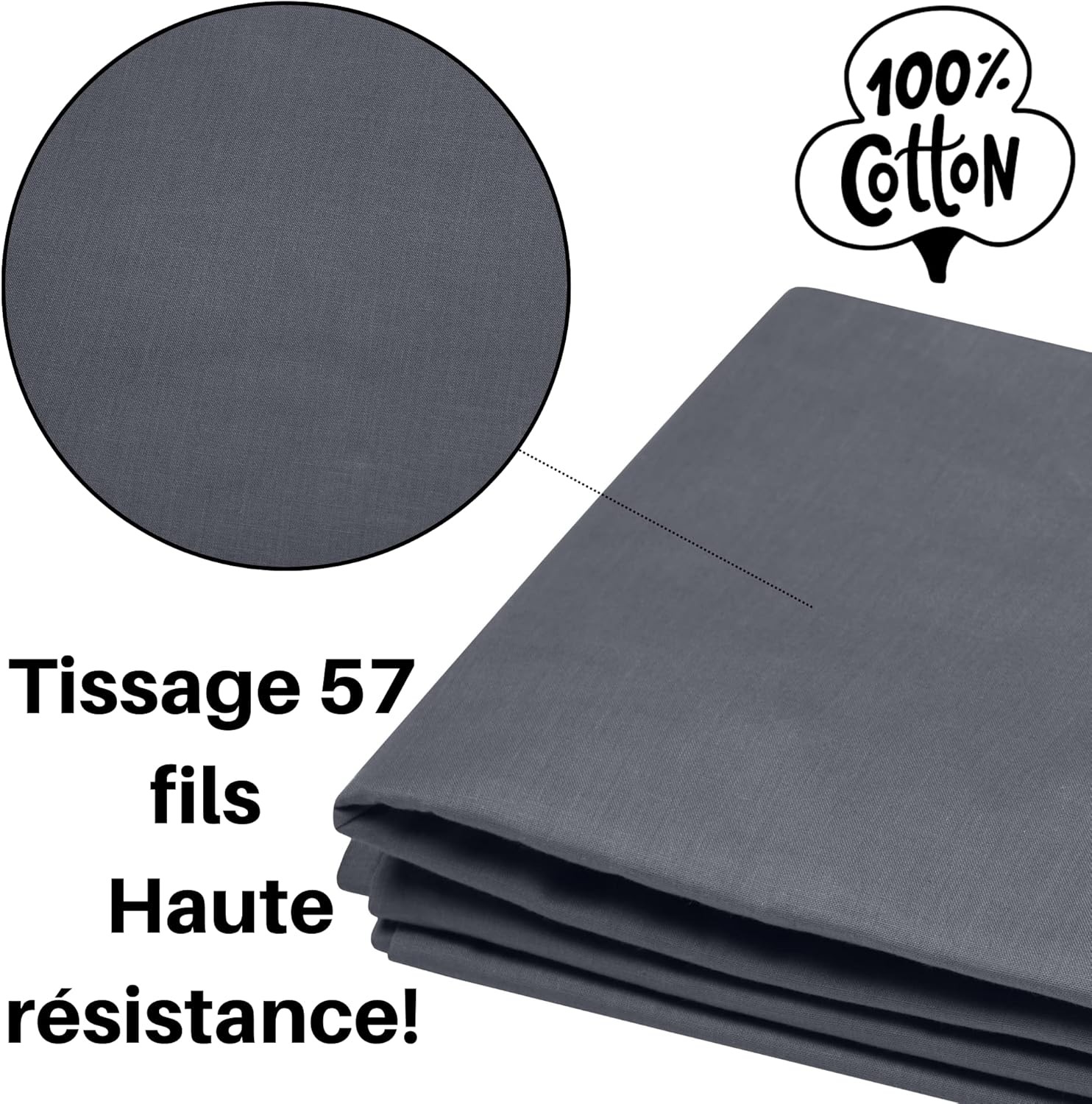 Housse de Couette Stof 200 x 200 cm 57 Fils Coton Eden Ardoise Housse de Couette Stof 200 x 200 cm 57 Fils Coton Eden Ardoise