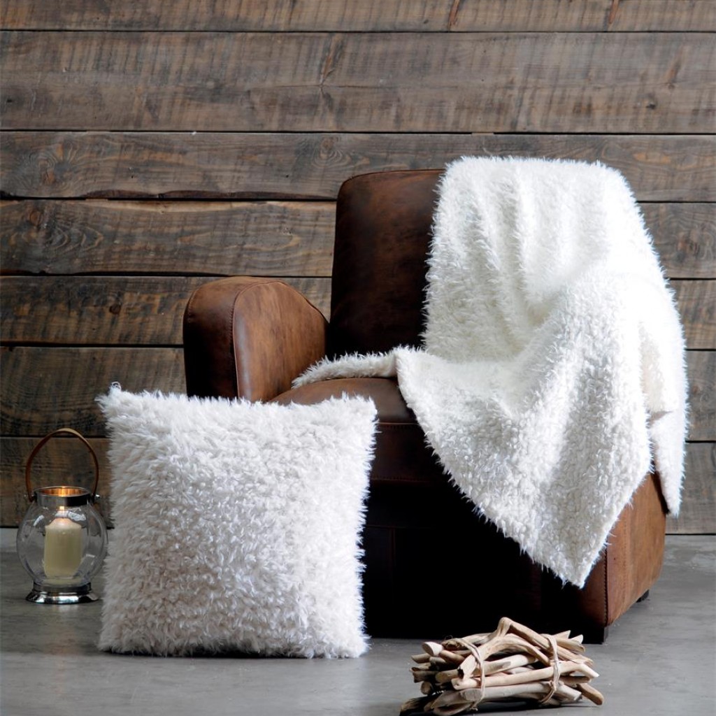 Plaid Mouton Blanc 180 x 220 cm Lovely Casa