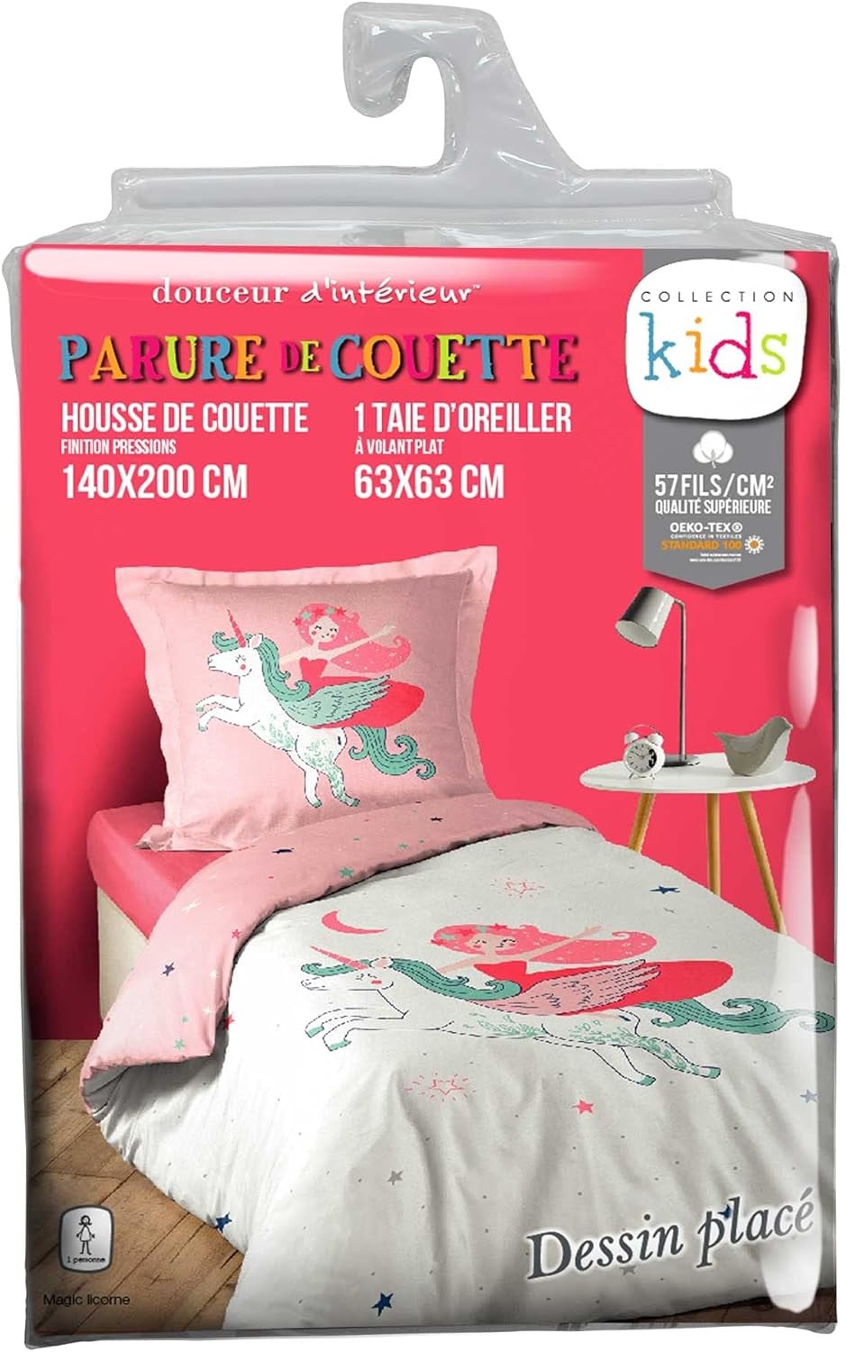 Parure Housse de Couette 140x200 Magic Licorne Fée Parure Housse de Couette 140x200 Magic Licorne Fée