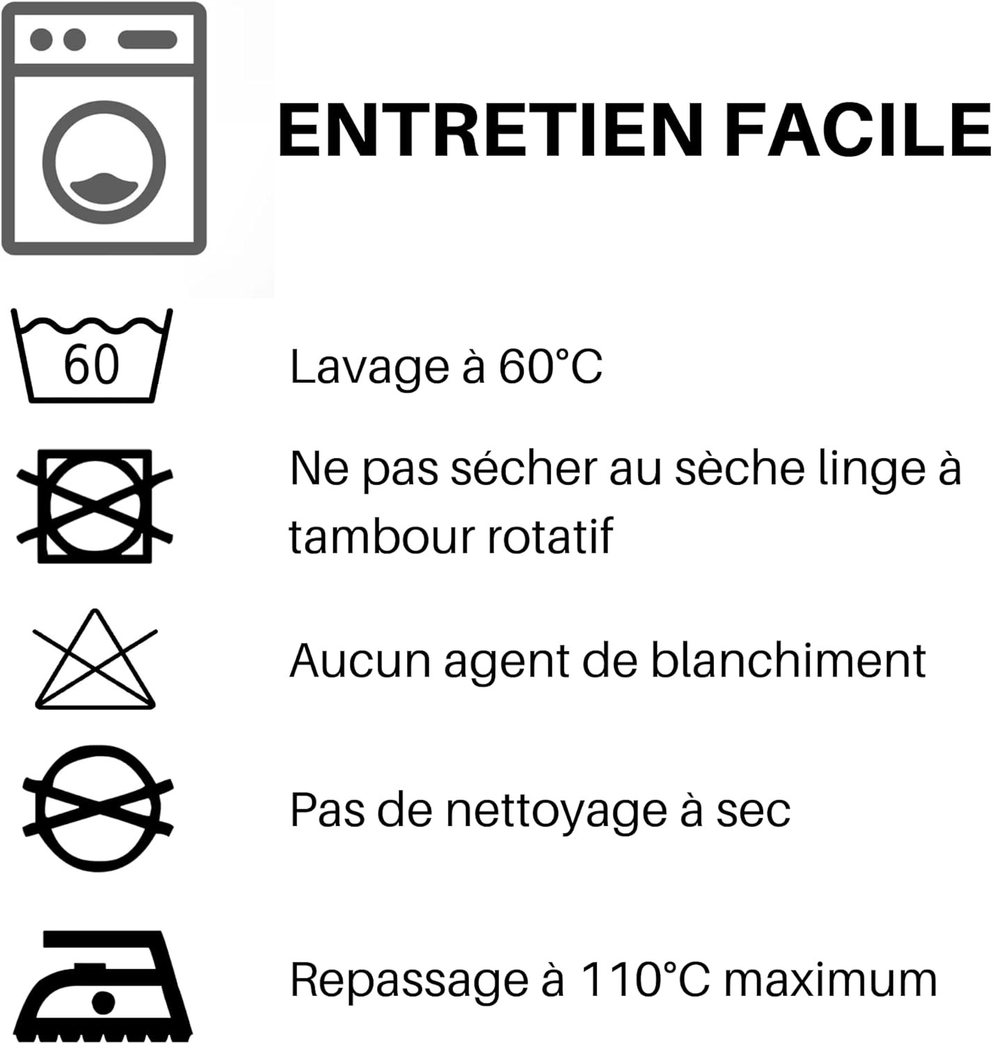 Drap Plat Stof 180 x 290 cm 57 Fils Coton Eden Blanc
