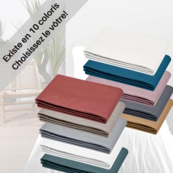 Drap Housse 90 x 190 cm bonnet 30cm 57 Fils Coton Eden Curry