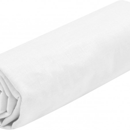 Drap Housse 90 x 190 cm bonnet 30 cm 57 Fils Coton Eden Blanc