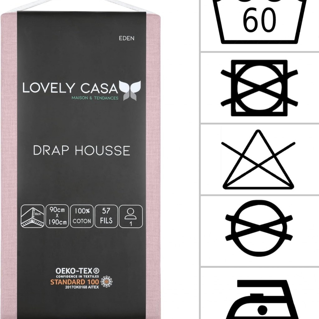 Drap Housse 90 rose