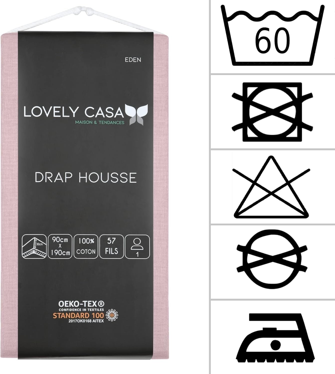 Drap Housse 90 rose Drap Housse 90 rose