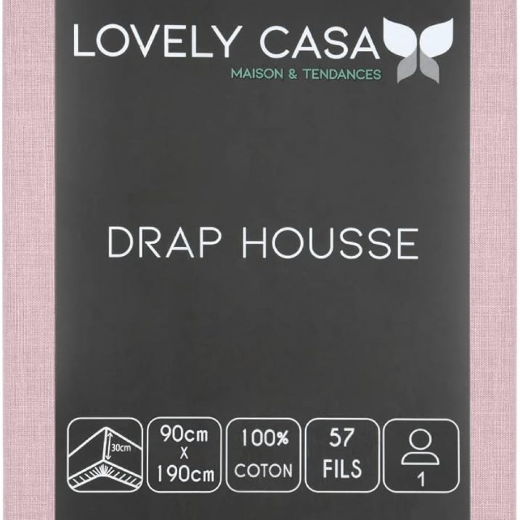 Drap Housse 90 rose