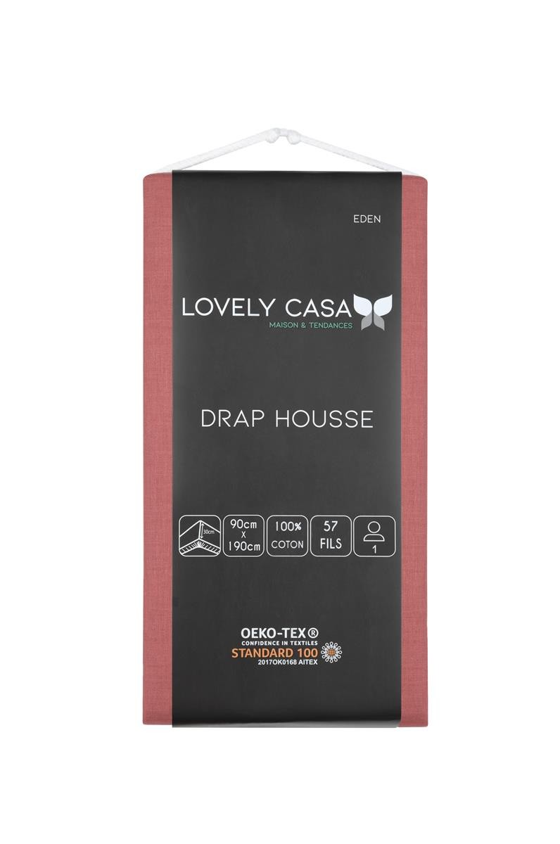 DRAP HOUSSE EDEN GRENACHE 90X190 cm