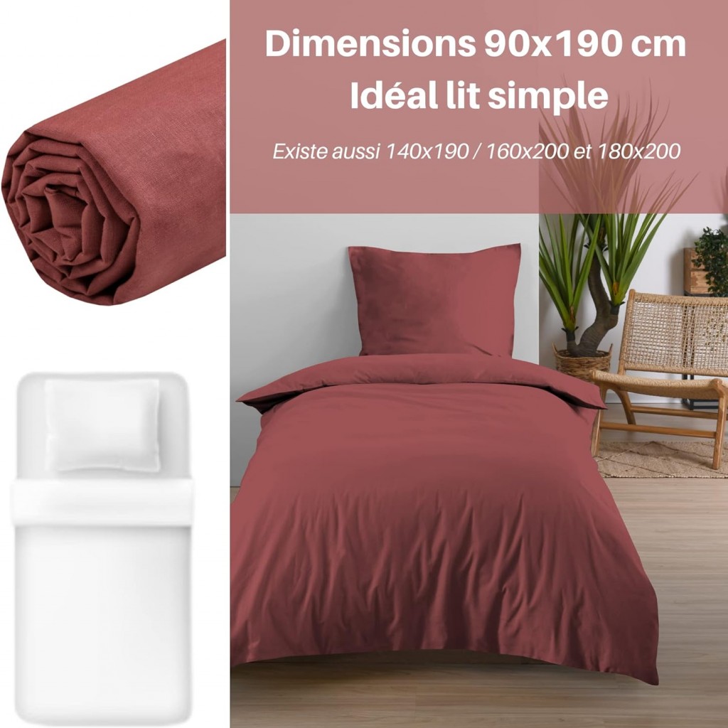 DRAP HOUSSE EDEN GRENACHE 90X190 cm