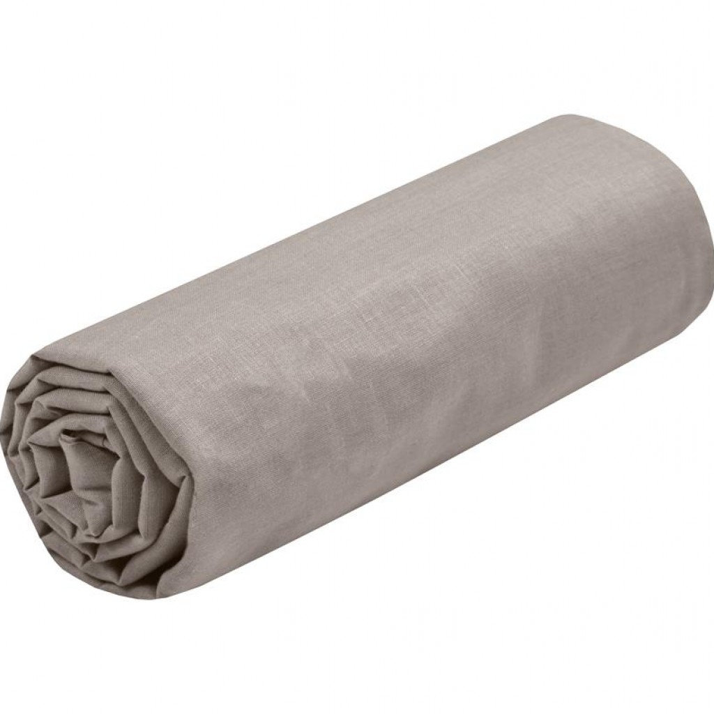 Drap Housse Stof 90 x 190 cm bonnet 30cm 57 Fils Coton Eden Lin