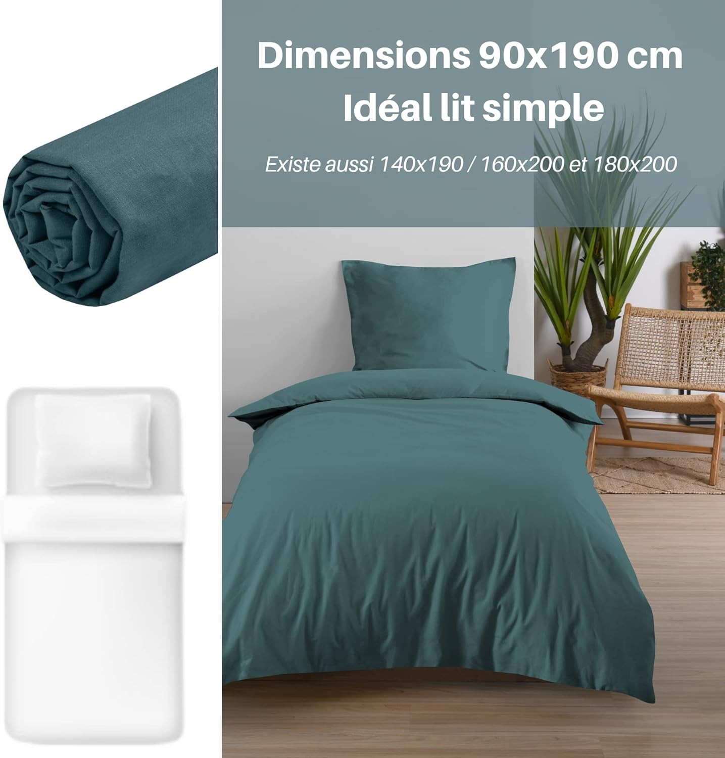 STOF - Drap Housse 90 x 190 cm Bonnet 30cm 57 Fils Coton Eden Eucalytus STOF - Drap Housse 90 x 190 cm Bonnet 30cm 57 Fils Coton Eden Eucalytus