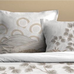 Parure de couette 100% coton 57 fils imprimée 240x220 2 taies pas cher