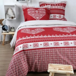 Housse de couette et deux taies coton (260 x 240 cm) Chabottes