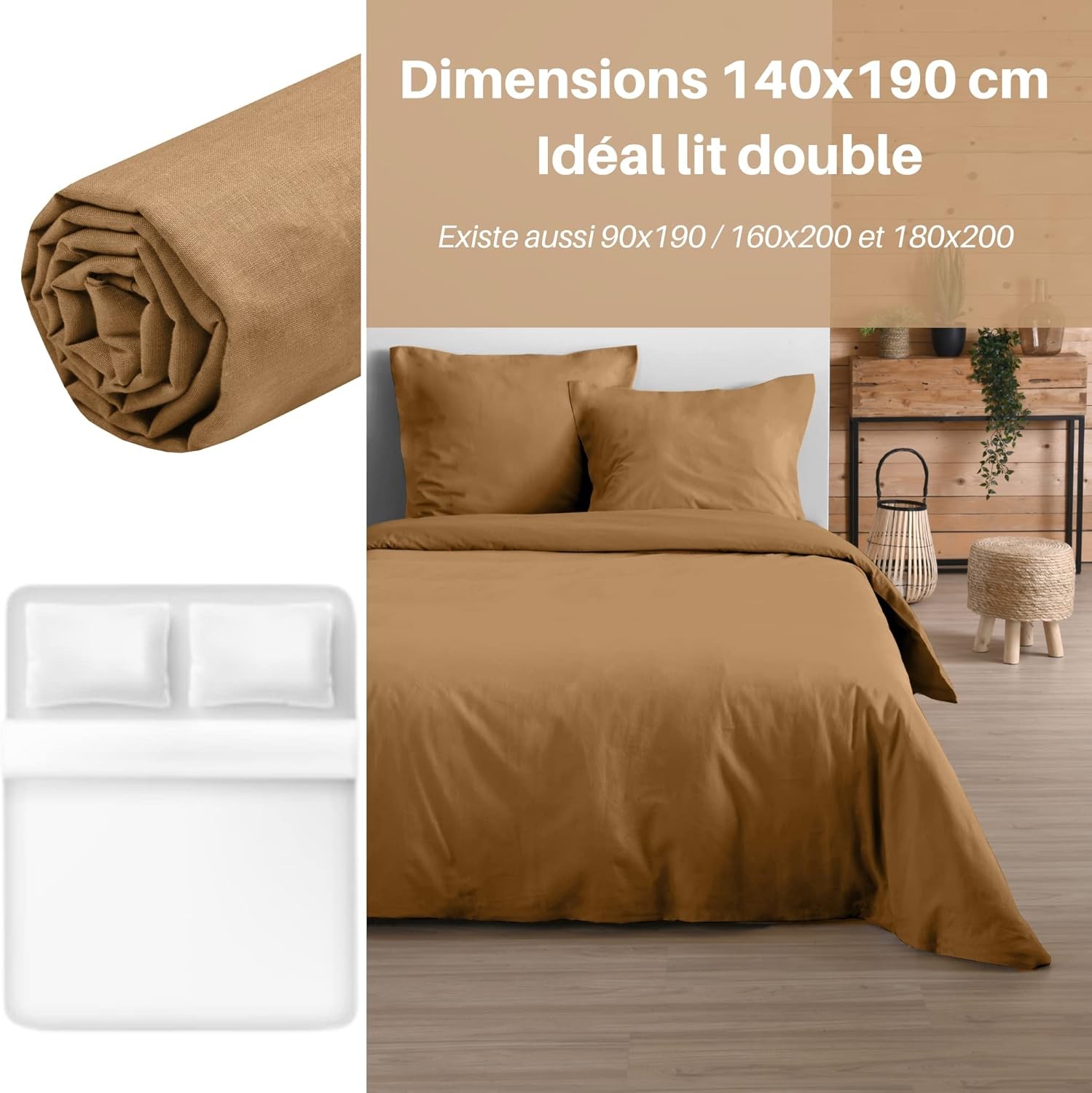 DRAP HOUSSE EDEN CURRY 140X190/200 cm DRAP HOUSSE EDEN CURRY 140X190/200 cm