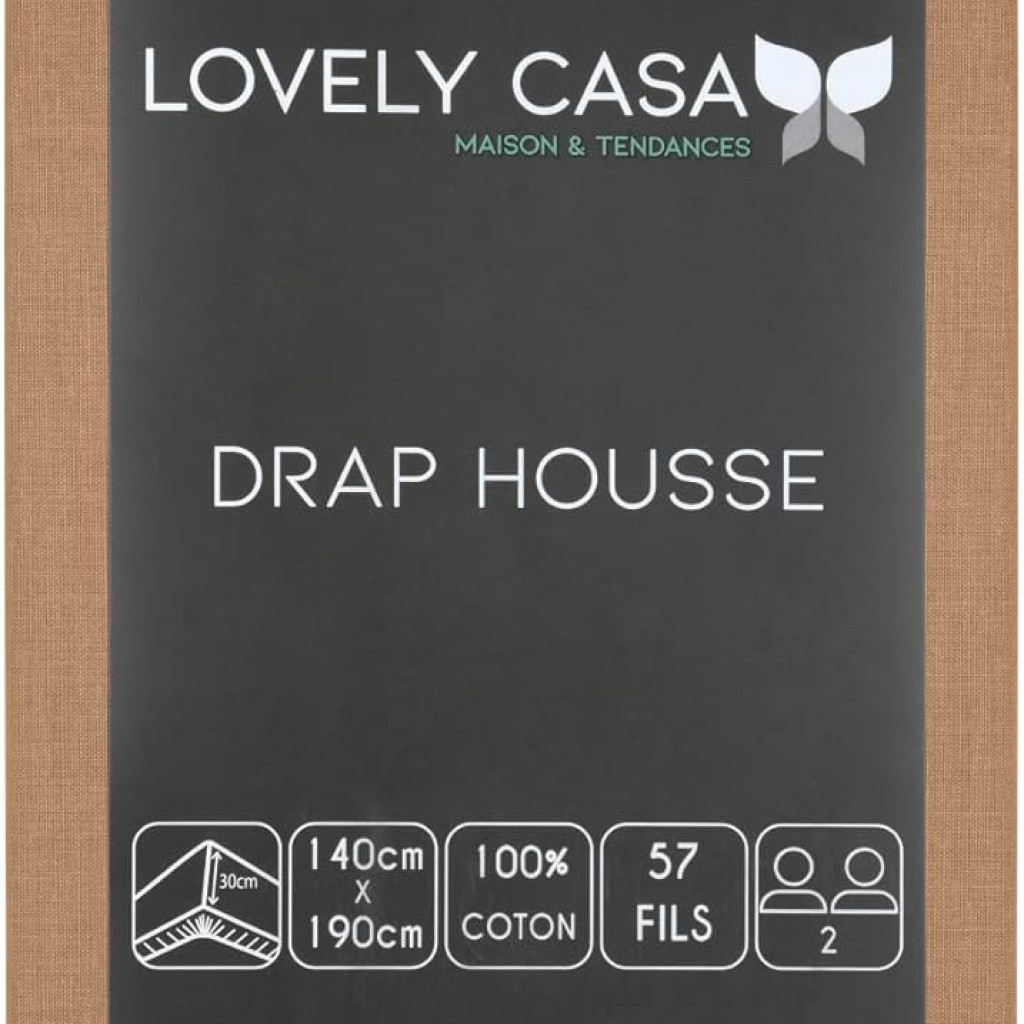 DRAP HOUSSE EDEN CURRY 140X190/200 cm