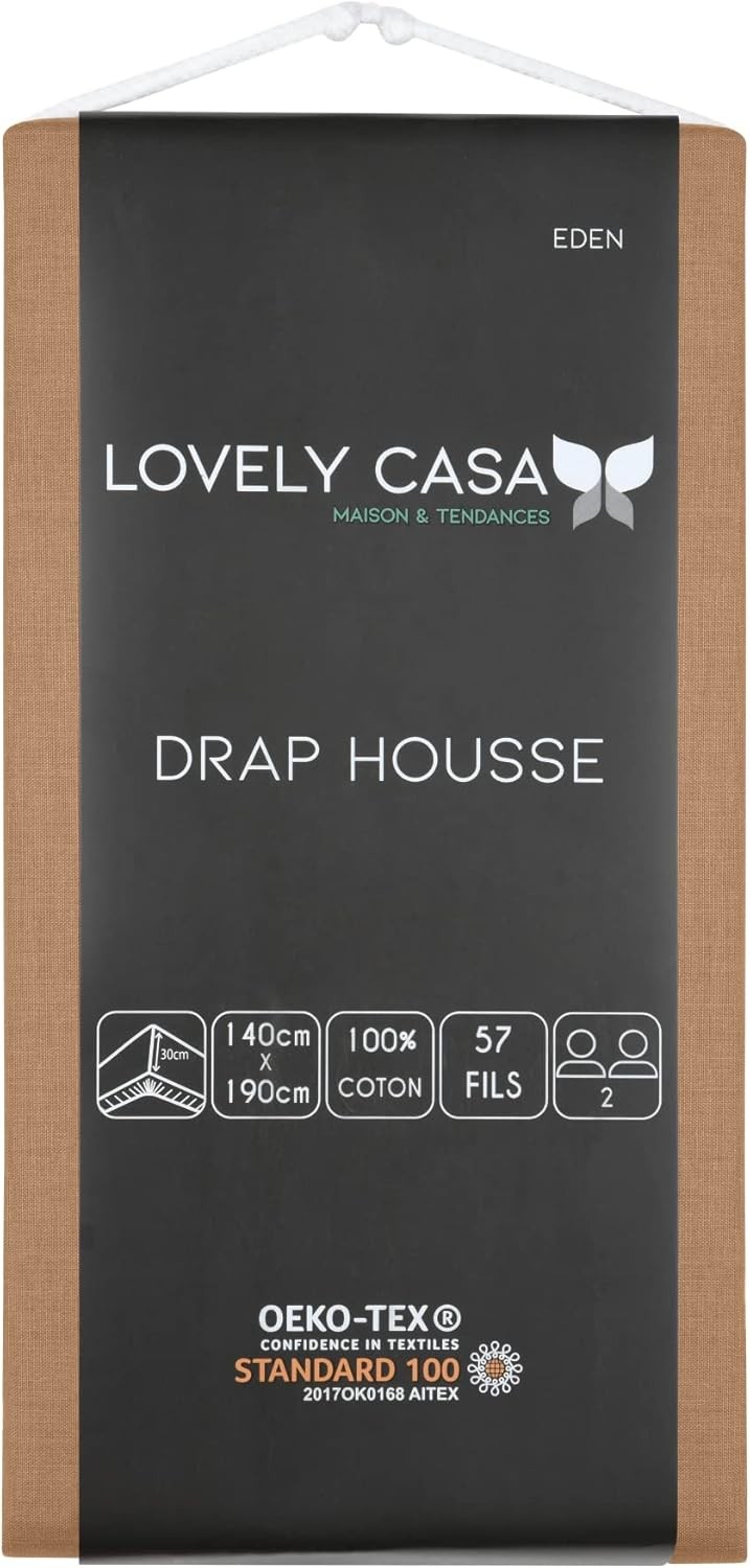 DRAP HOUSSE EDEN CURRY 140X190/200 cm DRAP HOUSSE EDEN CURRY 140X190/200 cm