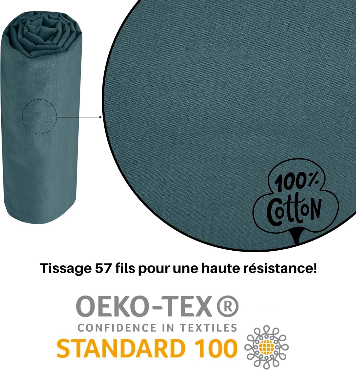 DRAP HOUSSE EDEN EUCALYPTUS 140X190 / 200 cm DRAP HOUSSE EDEN EUCALYPTUS 140X190 / 200 cm
