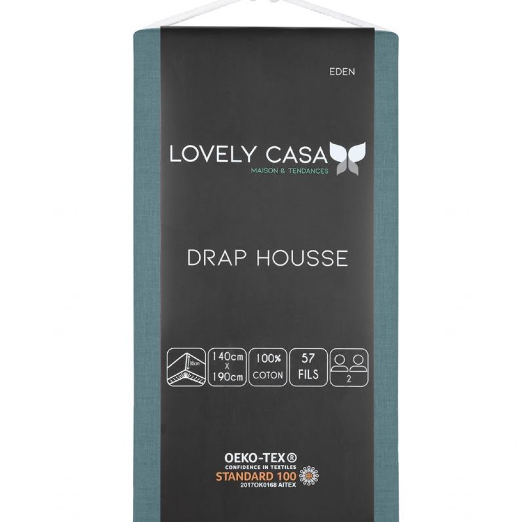DRAP HOUSSE EDEN EUCALYPTUS 140X190 / 200 cm