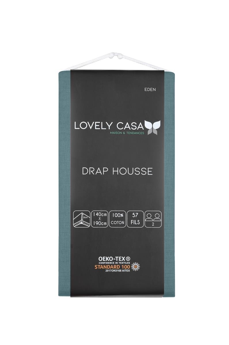 DRAP HOUSSE EDEN EUCALYPTUS 140X190 / 200 cm DRAP HOUSSE EDEN EUCALYPTUS 140X190 / 200 cm