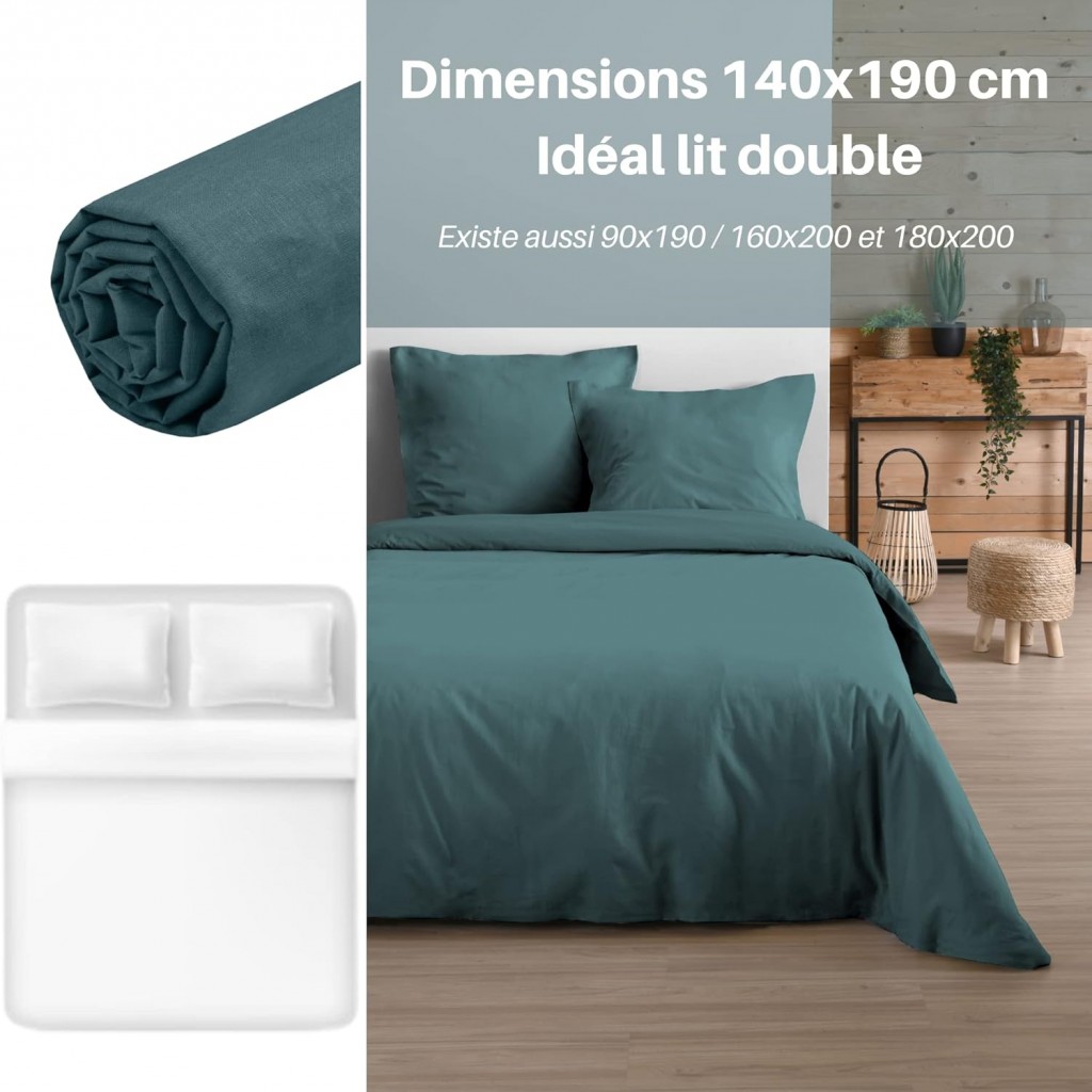 DRAP HOUSSE EDEN EUCALYPTUS 140X190 / 200 cm