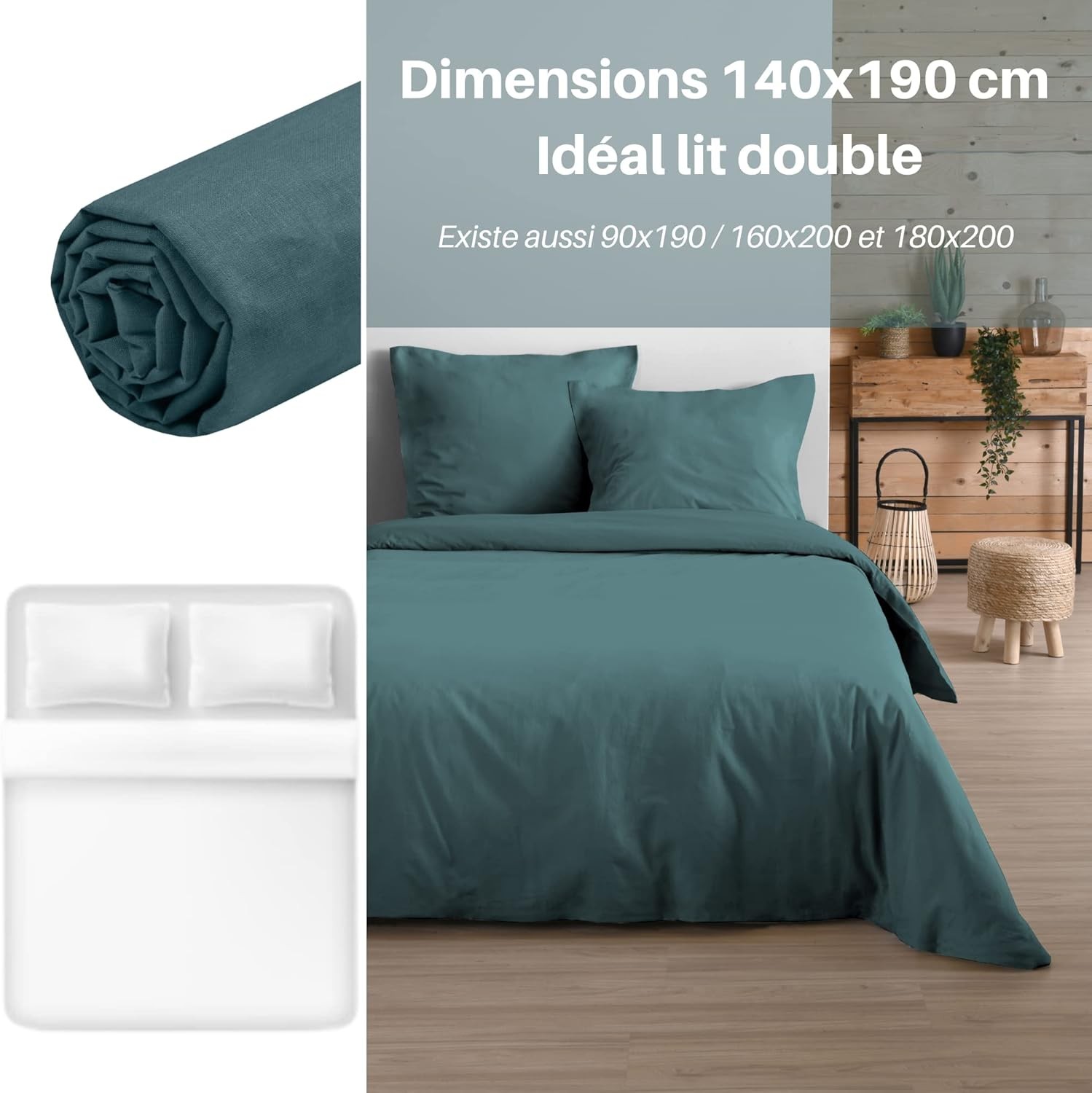 DRAP HOUSSE EDEN EUCALYPTUS 140X190 / 200 cm DRAP HOUSSE EDEN EUCALYPTUS 140X190 / 200 cm