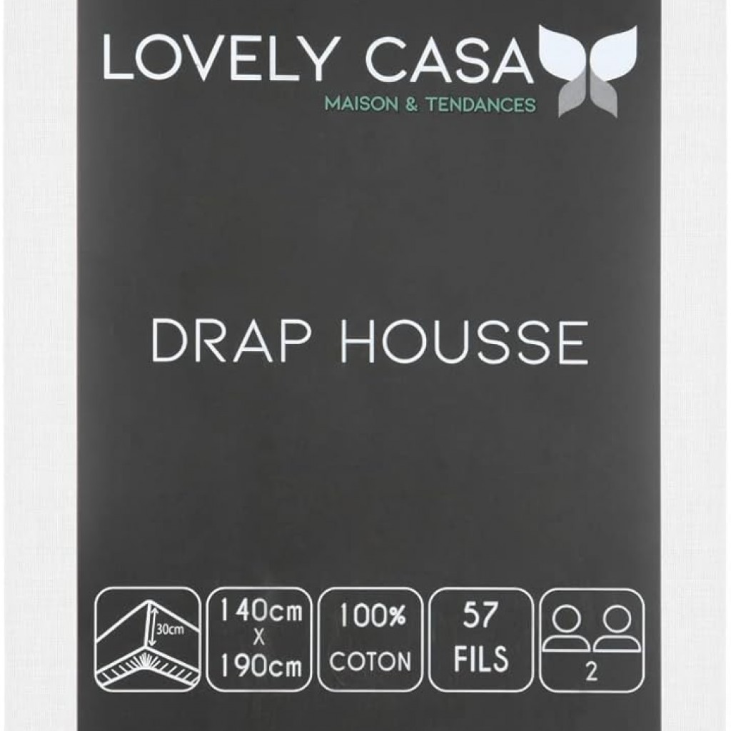 DRAP HOUSSE EDEN BLANC 140X190/200 cm