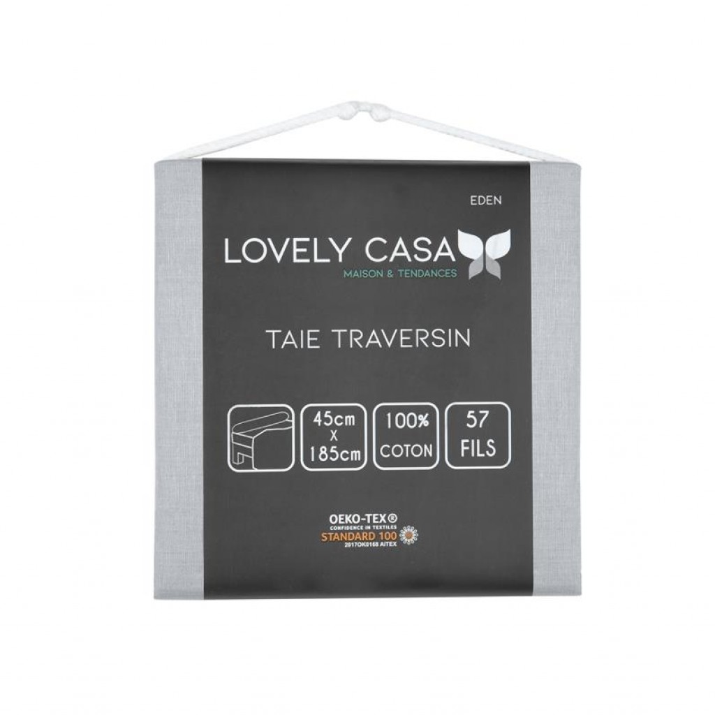 Stof - Taie de Traversin 45 x 185 cm Eden Coton Gris Souris