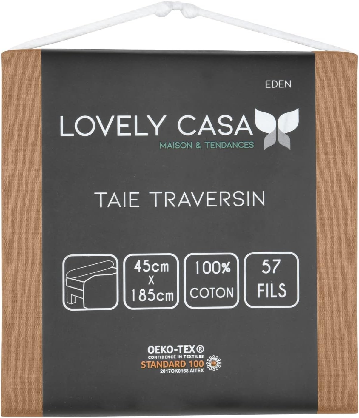 Stof - Taie de Traversin 45 x 185 cm Eden Coton Curry
