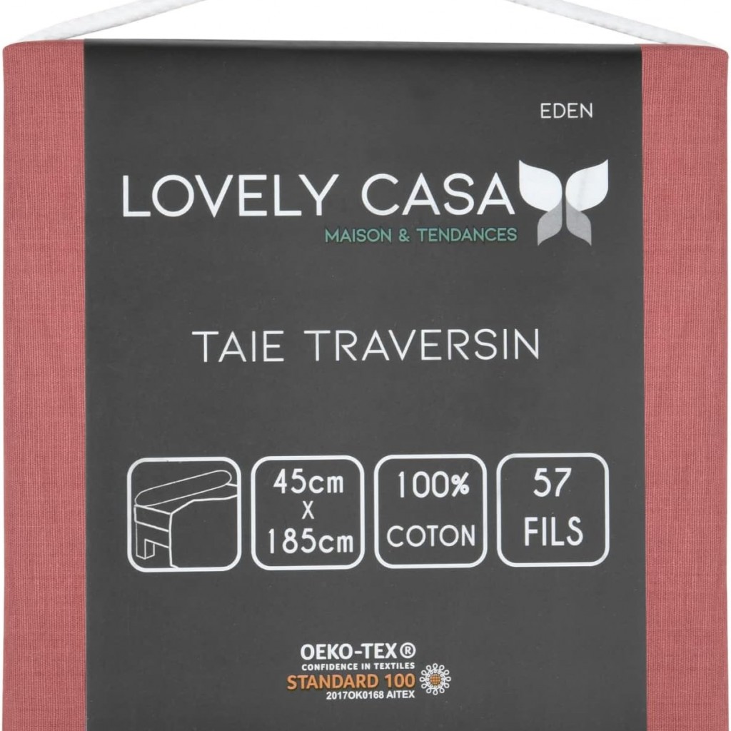 TAIE DE TRAVERSIN EDEN GRENACHE 45X185 cm