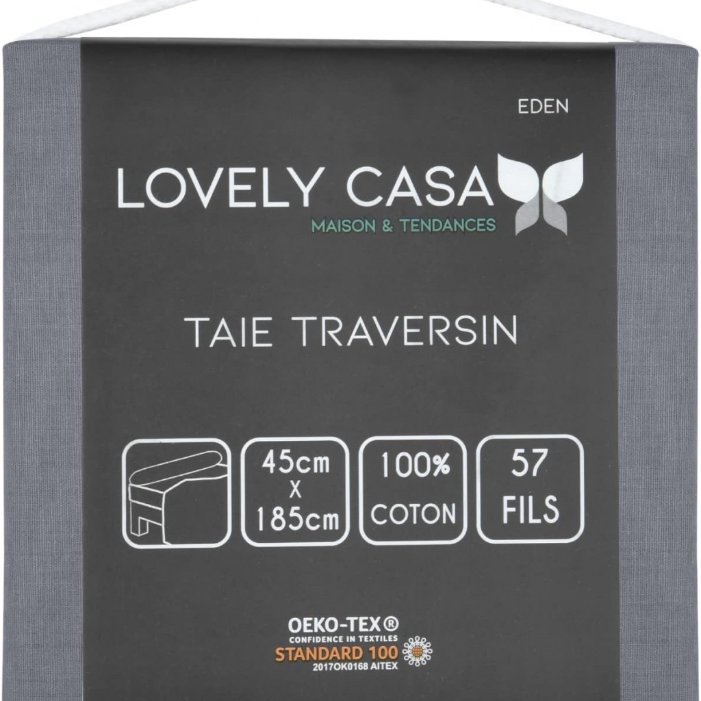 Stof - Taie de Traversin 45 x 185 cm Eden Coton Ardoise