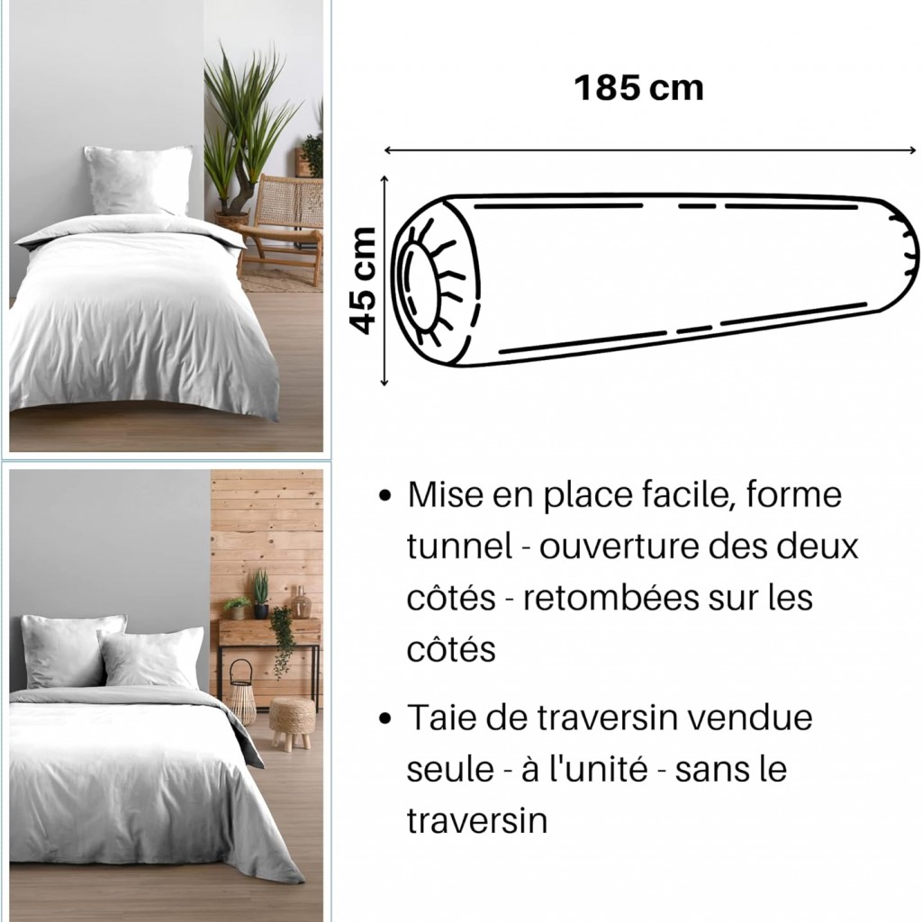 taie de traversin pas cher