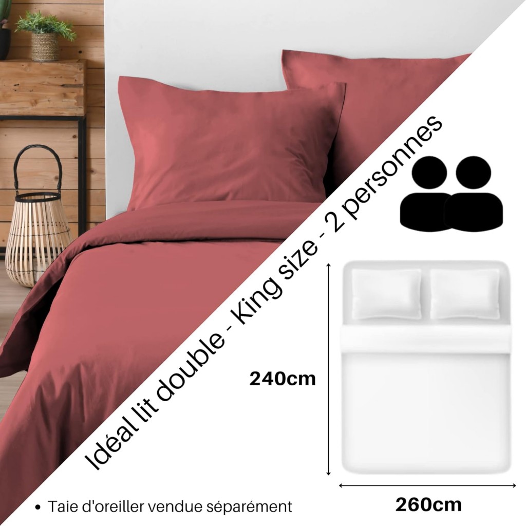 HOUSSE DE COUETTE EDEN GRENACHE 260X240 cm