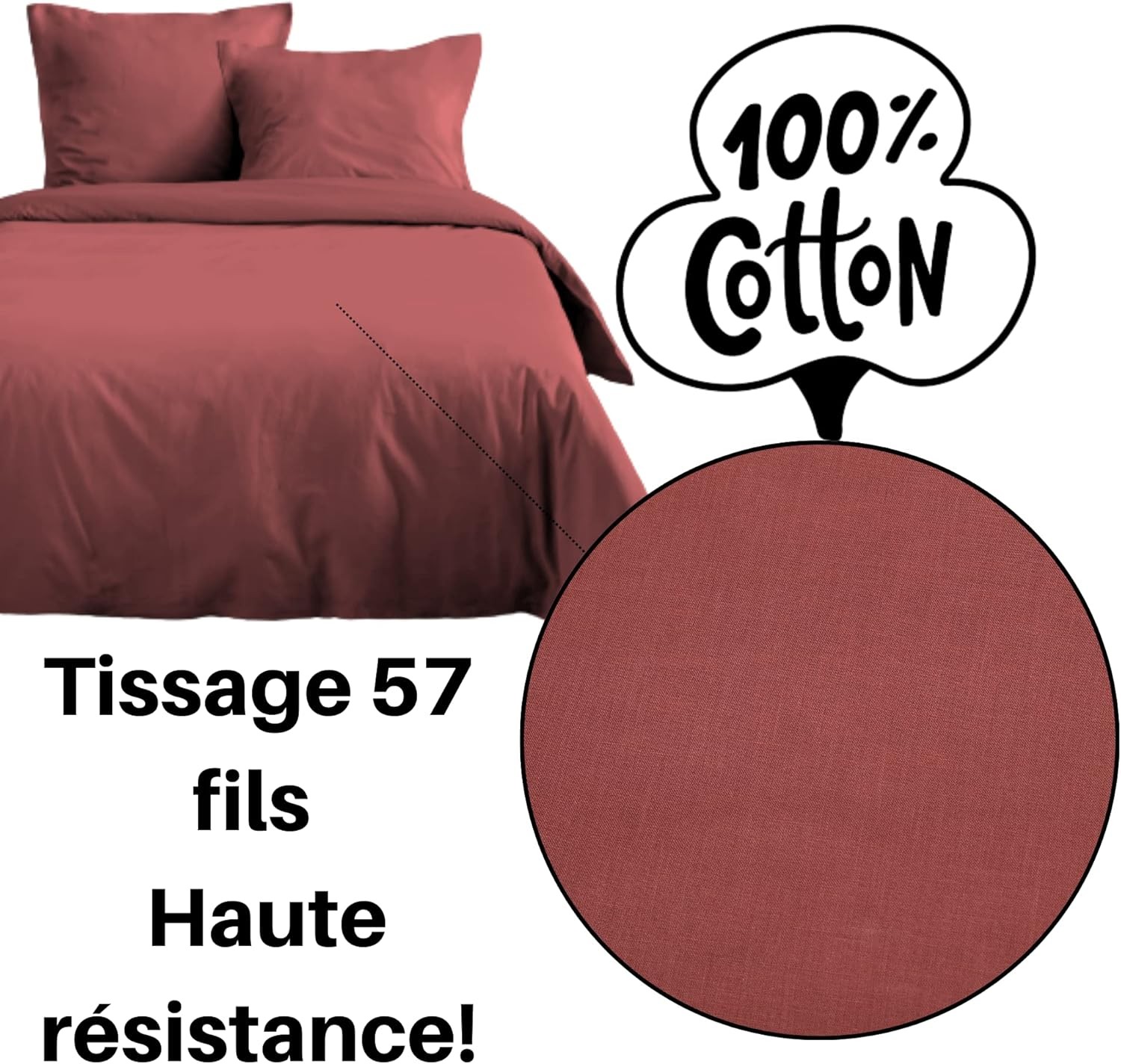 HOUSSE DE COUETTE EDEN GRENACHE 260X240 cm HOUSSE DE COUETTE EDEN GRENACHE 260X240 cm