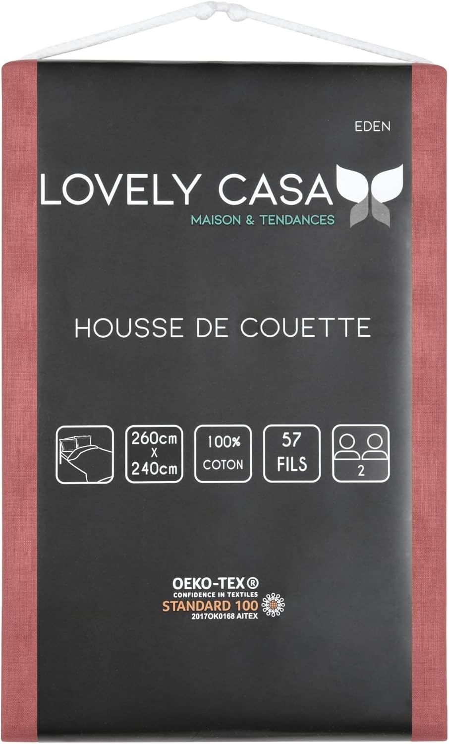 HOUSSE DE COUETTE EDEN GRENACHE 260X240 cm HOUSSE DE COUETTE EDEN GRENACHE 260X240 cm