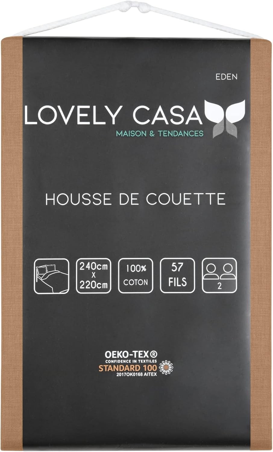 HOUSSE DE COUETTE EDEN CURRY 240X220 cm